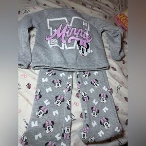 Disney Minnie Mouse Grey and Pink Pajama Set